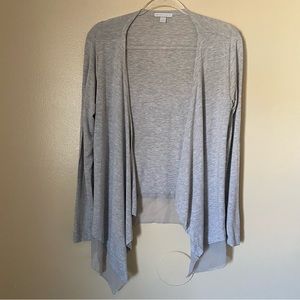 New York & Company Grey Long Sleeve Viscose Blend Open Cardigan